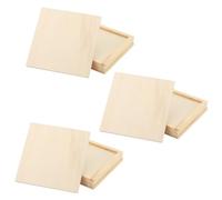 MANCHAP 12 Pack 15 x 15 x 1cm Wood Canvas Panels, 6 Inch Square Wooden Canvas Board, Unfinished Cradled Wood Panels for Painting, Drawing Art Crafts
