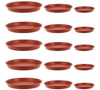 MANCHAP 15 Pack Plastic Plant Saucers, 3 Sizes Flower Pot Saucers Trays, Plastic Plant Pot Trays Round Drip Tray Garden Saucers for Indoor and Outdoor Pots, 15.7cm/17cm/23.7cm