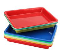 MANCHAP 15 Pcs 28 x 21.5 x 3cm Coloured Plastic Art Activity Trays, 5 Colors Plastic Craft Organizer Tray for DIY Projects, Art Crafts, Painting