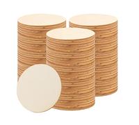 MANCHAP 150 PCS 10cm Craft Wooden Circles, 2.5mm Thick Unfinished Wooden Discs Round Wood Blank for Crafts, Painting, DIY