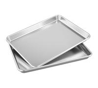 MANCHAP 2 Pcs Aluminium Baking Tray, 33 x 24.3 x 2.5cm Metal Oven Sheet for Cooking Roasting