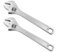 MANCHAP 2 Piece Adjustable Wrench, 375mm Metal Spanner, 15 inch Length, 45mm Large Jaw Capacity for Home DIY