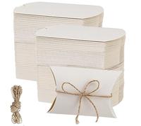 MANCHAP 200 PCS White Pillow Favour Boxes, Small Pillow Gift Boxes Candy Boxes for Party, Proposal, Wedding
