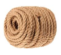 MANCHAP 20m x 12mm Natural Jute Rope, 4-Strand Twisted Jute Rope, Braided Hemp Rope Thick Jute Twine Cord for Crafts, Bundling, Gardening Decoration
