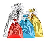 MANCHAP 24 PCS Drawstring Gift Bags, 4 Assorted Sizes Gift Wrap Bags, 4 Color Drawstring Wrapping Present Goodie Bag for Birthday, Wedding Party