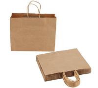 MANCHAP 25 PCS Large Brown Paper Bags, 32 x 11 x 25cm Kraft Paper Gift Bags with Handles for Shopping