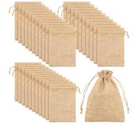 MANCHAP 30 Pack 13 x 18 cm Jute Burlap Bags with Drawstring, 5x7 Inch Hessian Gift Bags for Wedding Gift DIY