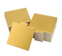 MANCHAP 300 PCS 90 x 84mm/3.5 x 3.3 Inch Mini Gold Cake Board, Small Rectangular Cake Boards, Mini Cake Bases Plates Cupcake Dessert Display Board for Parties