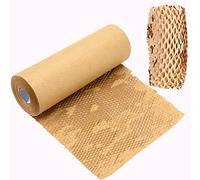 MANCHAP 30cm x 50m Honeycomb Packing Paper, 12 Inch x 164 Ft Honeycomb Wrap Roll, Protective Paper Cushioning Wrap Kraft Wrapping Roll for Packaging, Moving, Brown