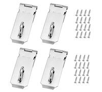 MANCHAP 4 PCS 4 Inch Silver Door Latch Hasp, Stainless Steel Hasp Lock Latch Bolt with Door Padlock and Screws for Garden Gate, Shed