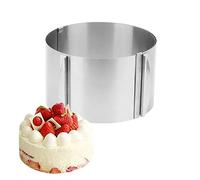 MANCHAP 6-12 Inch Adjustable Cake Ring Mould, 12cm High Round Stainless Steel Cake Ring for Baking Pastry Mousse Desserts