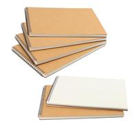 MANCHAP 6 Pack A4 Spiral Bound Landscape Sketchbook, 21x29.7cm 60 Pages/30 Sheets Art Sketchbook, 160gsm Hardback Drawing Pad for Sketching Drawing