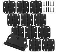 MANCHAP 6 Pair 3 Inch Black Ball Bearing Door Hinges, 76mm Black Butt Hinges for Furniture Door Cabinets