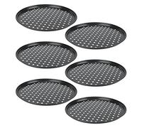 MANCHAP 6 PCS 12 Inch Pizza Tray, 32cm Non-Stick Pizza Pans with Holes, Round Pizza Crisper Pan Perforated Oven Tray for Restaurant Baking