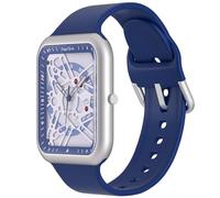 ManChDa Mens Watches - Skeleton Watch Square Dial Sport Rectangle Waterproof Analog Silicone Band Compatible with Apple Watch Band Rubber Hollow Big Dial Watch For Men Women Navy