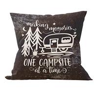 Mancheng-zi Camper Pillow Covers 18x18 - Happy Camper Gifts for Women, Decor