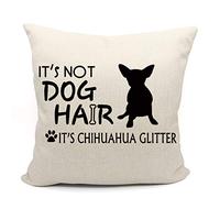 Mancheng-zi Chihuahua Gifts for Women Men, Chihuahua Pillow Covers 18x18, Chihuahua Gifts for Chihuahua Lovers, Chihuahua Mom Dad Gifts, Chihuahua Decor, It's not Dog Hair It's Chihuahua Glitter