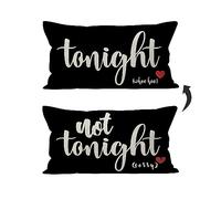Mancheng-zi Funny Couples Reversible Soft Pillow Cover, Wedding Anniversary Bridal Shower Gifts, Gift for Couples, Anniversary, Wedding, Engagement, 20X12 Inch Linen Cushion Cover for Couch (Black)