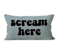 Mancheng-zi Funny Scream Decor, Scream Pillow Cover, Fun Throw Pillows, Decorative Humor Throw Pillow Case (Blue)