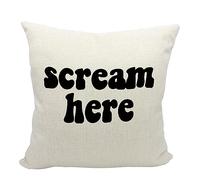 Mancheng-zi Funny Scream Decor, Scream Pillow Covers 18x18, Fun Throw Pillows, White