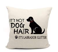 Mancheng-zi Labrador Decorative Pillow Cover, 18x18 - Black Labrador Retriever Decor