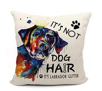Mancheng-zi Labrador Pillow Covers 18x18,Black lab Gifts,Labrador Retriever Gifts,Labrador Retriever Pillowcase Covers,Labrador Glitter Pillow Cover Linen Cushion for Bedroom