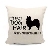 Mancheng-zi Papillon Pillow Covers 18x18, pappillon Pillow Cushion, Pomeranian Pillow Cover,Pomeranian Gifts,Pomeranian Gifts for Women,Reserved for The Dog Pillow