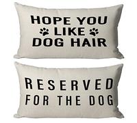 Mancheng-zi Reserved Throw Pillow Case Set of 2, Funny Dog Decor, Gifts for Dog Moms and Dads, 12 x 20 Inch Cushion Cover for Sofa, Couch, Bed