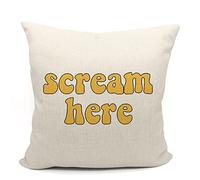 Mancheng-zi Scream Pillow Covers 18x18, Room Decor, Fun Pillows, Decor (Yellow)