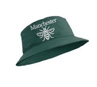 Manchester Bee Bucket Hat (Manchester Text Bee) (UK, Alpha, L, Green)