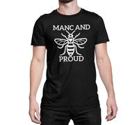 Manchester Bee T Shirt - Manc and Proud (as8, Alpha, l, Regular, Regular, Black)