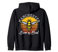 Manchester born & bred proud manc worker bee northerner Zip Hoodie
