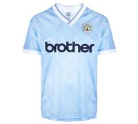 Manchester City 1988 Retro Football Shirt Blue Small Polyester