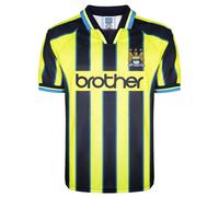 Score Draw Manchester City 1999 Wembley Retro Shirt Navy/Yellow Large Polyester