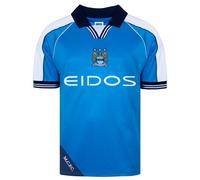 Score Draw Manchester City 2000 Retro Football Shirt Blue Large Polyester