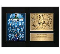 Manchester City Autograph Premier League Champions 2021/2022 Display Signed A4 Printed Autograph Football Photo Picture Display No112, Black