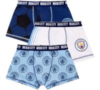 MANCHESTER CITY Boy's 100% Cotton Briefs/Trunks 3 Pack - 5-6 Years Multicolor