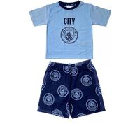 MANCHESTER CITY Boys Pyjamas Set, Light Blue and Navy, Short Sleeve Top and Shorts, Ages 18 Months to 12 Years, Official Merchandise (UK, Age, 18 Months, 24 Months)
