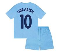 Manchester City F.C. Boys Grealish 10 Sublimation Short Pyjamas, 8-9 Years, Navy Blue Grealish 10