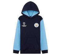 MANCHESTER CITY F.C. Boys Hoodie Teenagers Warm Hooded Sweatshirt Man City Gifts (Navy/Blue, 11-12 Years)