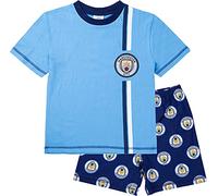 MANCHESTER CITY F.C. Boys Pyjamas, Cotton Man City Pjs, Official Football Pyjamas for Kids and Teenagers (7-8 Years, 7_years) Blue