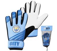 MANCHESTER CITY F.C. Goalkeeper Gloves for Kids Teenagers Non Slip Padded Palms Size 5 or 7 Man City Gifts for Boys (Size 5)