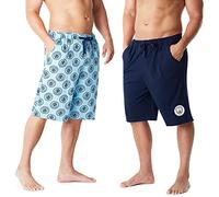MANCHESTER CITY F.C. Mens Shorts, 2 Pack Cotton Lounge Shorts, Man City Gifts (L, Light Blue/Navy)