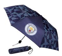 MANCHESTER CITY F.C. Umbrella Men Teens Foldable Compact Umbrella Boys Manual Windproof for Travel Commuting Supporters' Gear Football Gifts