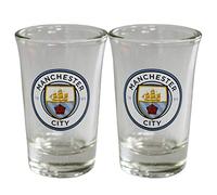 MANCHESTER CITY FC 2 Pack Shot Glasses, Drinkware, Sports, Gift