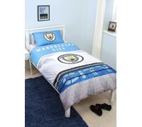 Manchester City FC Blue Moon Single Panel 100% Cotton Reversible Duvet Cover Set Multi