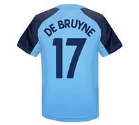 Manchester City FC Boys De Bruyne 17 Poly Kit T-Shirt Sky Blue 8-9 Years
