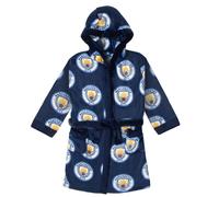 Manchester City FC Boy's Kids Hooded Fleece Dressing Gown Robe in Blue | Size: 11-12 Years Manchester City FC Blue 11-12 Years