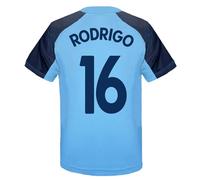 Manchester City FC Boys Rodrigo 16 Poly T-Shirt Sky Blue 6-7 Years