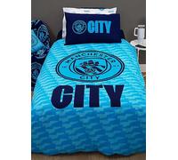 Manchester City FC Crest Reversible Duvet Cover Set Blue
